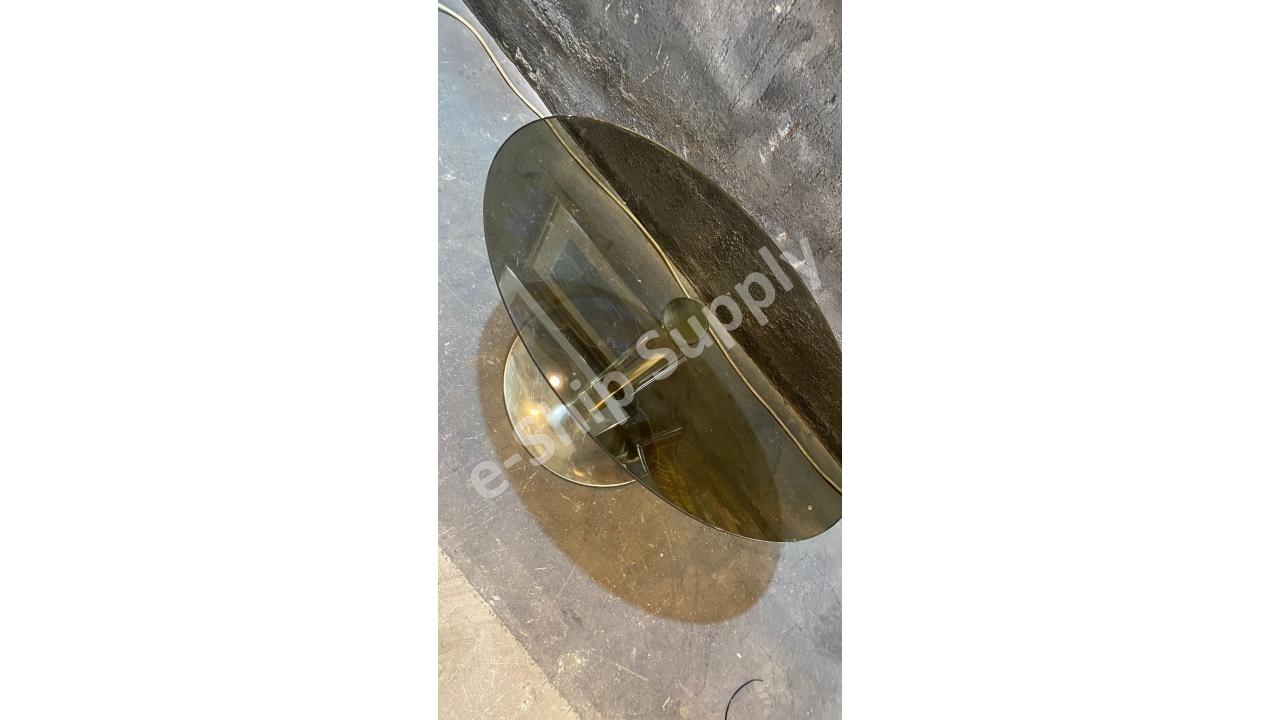 Füme Camlı Krom Ayaklı Art Deco Sehpa