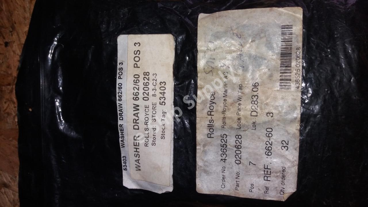 Rolls Royce Washer Draw 662/60 POS 3 020628 53403