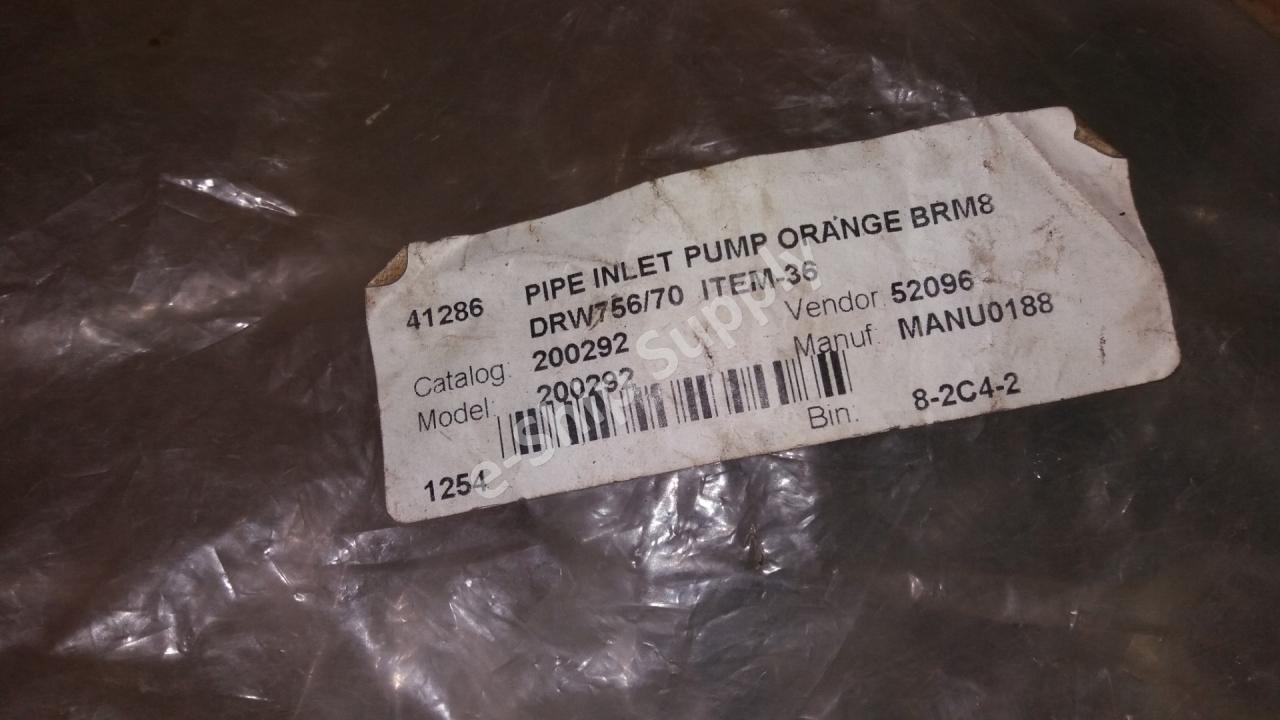 Pipe Inlet Pump Orange BRM8 Draw 756/70 41286