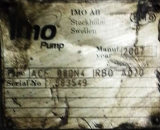 IMO ACE 080N4 IRBO AD20 Triple Screw Pump