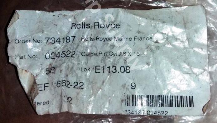 Rolls Royce Guide Pin Cyl A6x16 024522